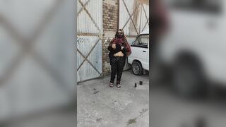 Isha g - showing her boobs in public place